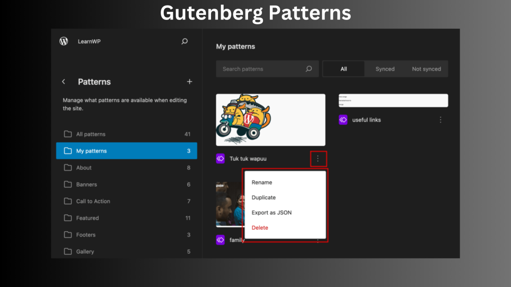 Gutenberg Patterns